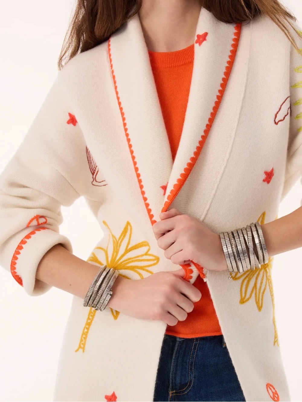 KUJTEN JACKET MAZIGH MAR MULTICOLOR Cashmere Shawl Collar Jacket - Picture 4 of 9